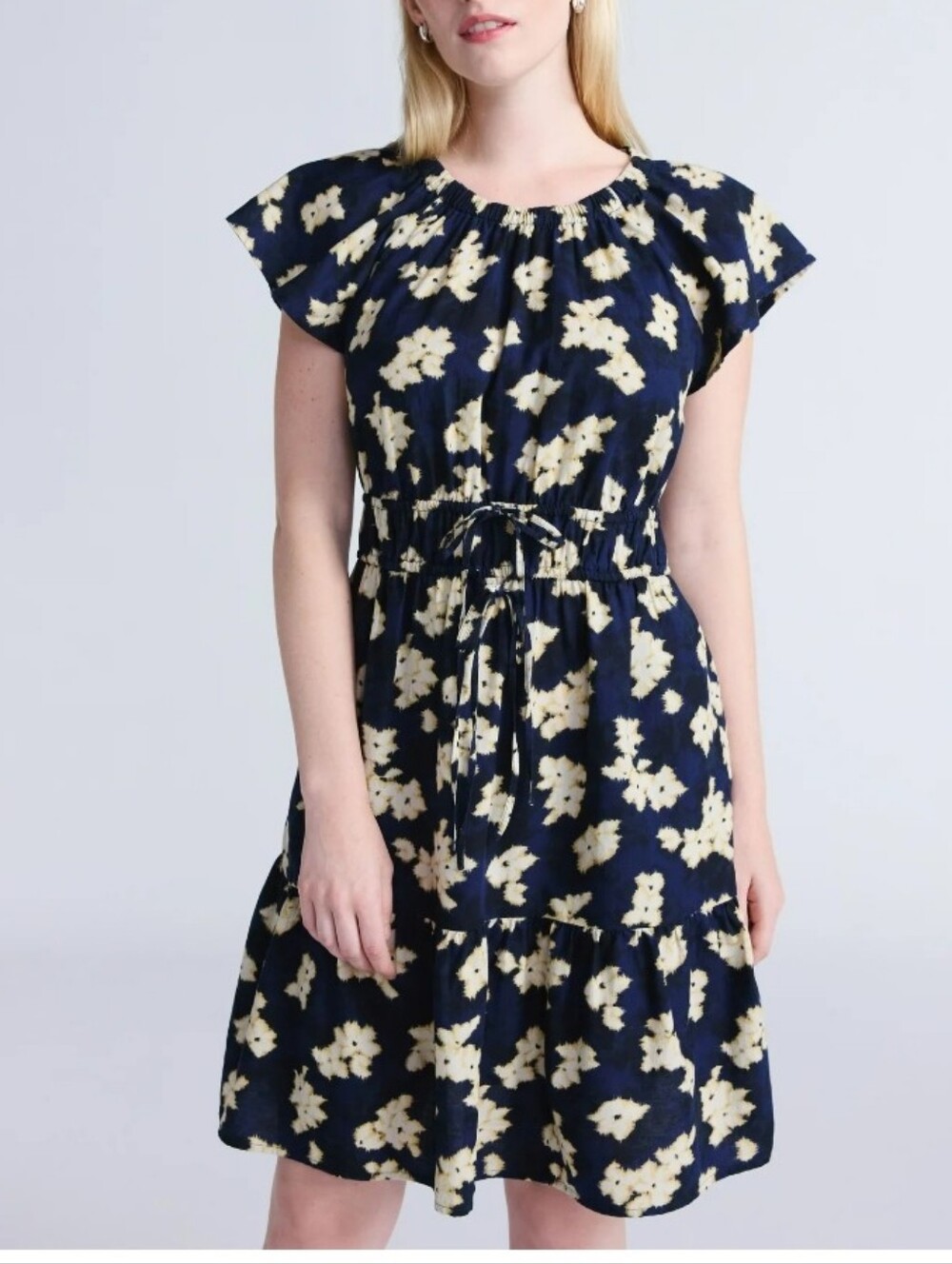 Time and Tru Women's Crewneck Mini Dress with Pockets, Size Large NWT - Picture 3 of 16